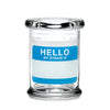 420 Science Pop Top Glass Jar Hello Write & Erase - Insomnia Smoke