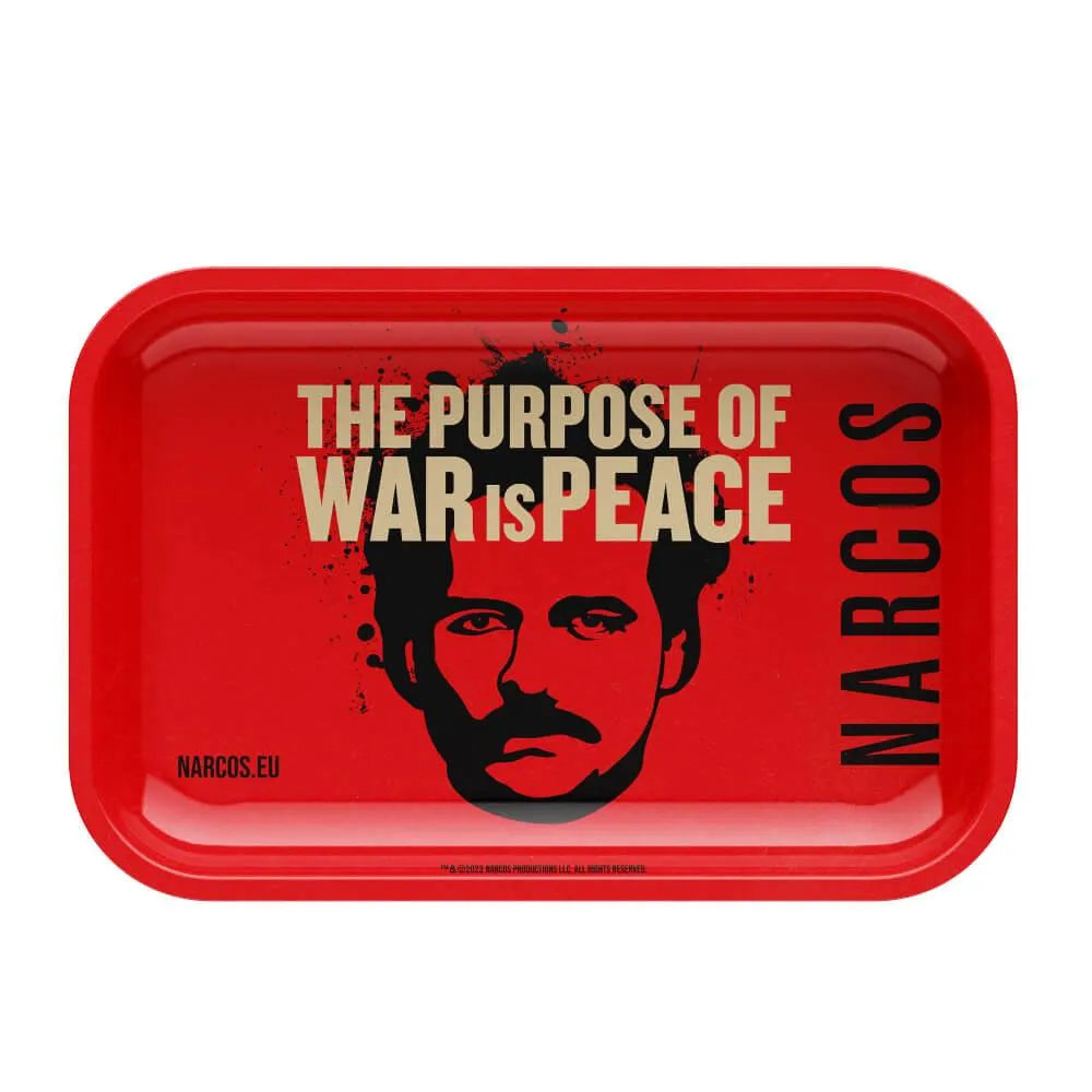Narcos Metal Rolling Tray Red - Insomnia Smoke
