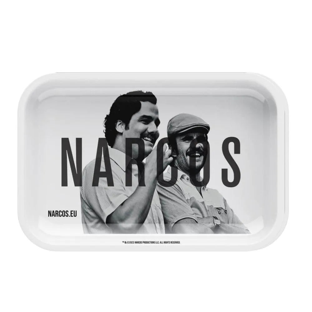 Narcos Metal Rolling Tray White - Insomnia Smoke
