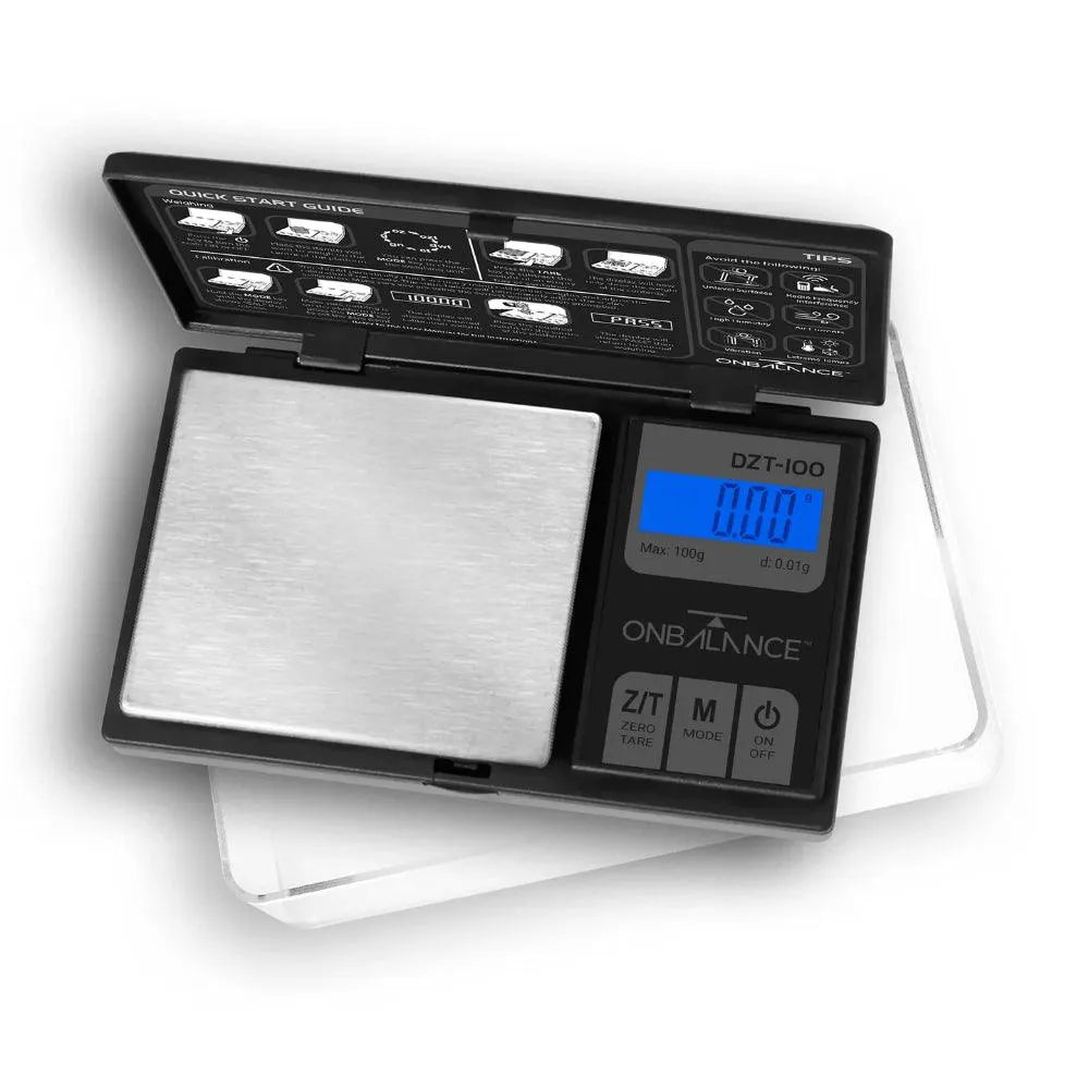 On Balance DZT-100-BK Large Tray Miniscale (100g x 0.01g) - Insomnia Smoke