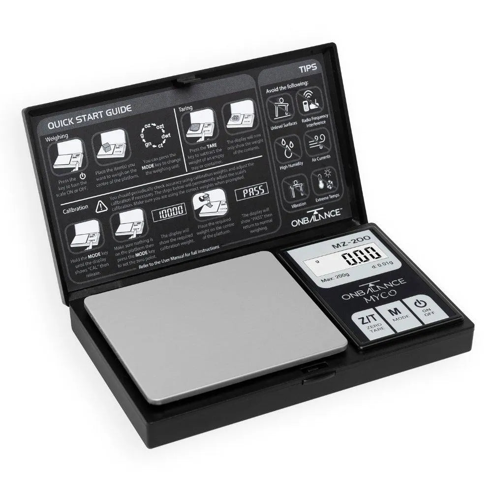 On Balance MZ-200-BK Myco Mz Series Miniscale (200g x 0.01g) - Insomnia Smoke