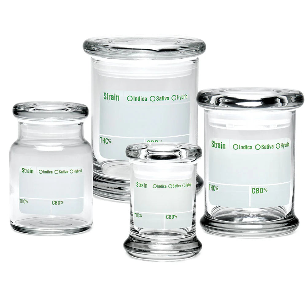 420 Science Pop Top Glass Jar Modern Write & Erase - Insomnia Smoke