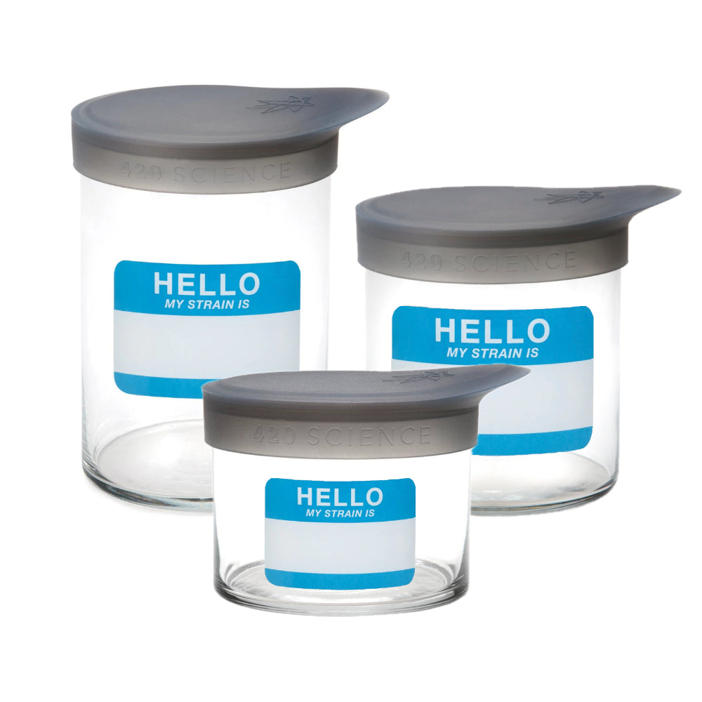 420 Science Wide Mouth Glass Jar Hello Write & Erase - Insomnia Smoke