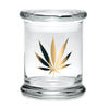 420 Science Pop Top Glass Jar Gold Leaf - Insomnia Smoke