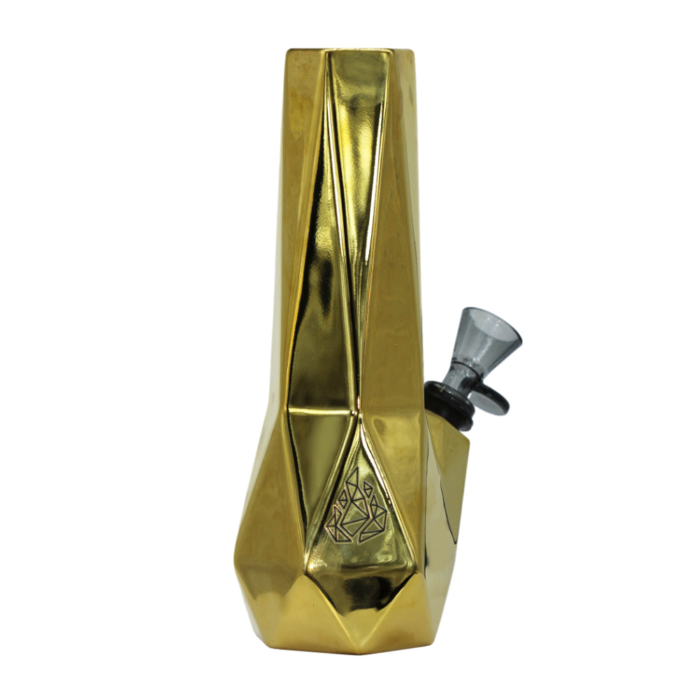 BRNT Designs Hexagon Ceramic Water Bong Gold (Limited Edition)