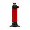 A handheld Blazer Hot Shot MT-3000 Butane Refillable Micro Torch lighter with a ribbed red body, black top and base, and a silver nozzle, shown on a plain white background.
