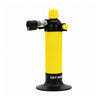 A handheld  Blazer Hot Shot MT-3000 Butane Refillable Micro Torch with a bright yellow ribbed body, black base and nozzle, and yellow accents, shown on a plain white background.