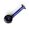 Blue and black Jane West Twenties Collection Glass Hand Pipe a white background