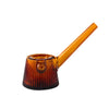 An amber-colored ribbed glass smoking pipe with a long, straight stem by NWTN Home, shown on a solid white background.