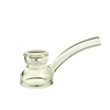 Clear glass water pipe by NWTN Home with a curved stem and a small bowl, shown on a plain white background.
