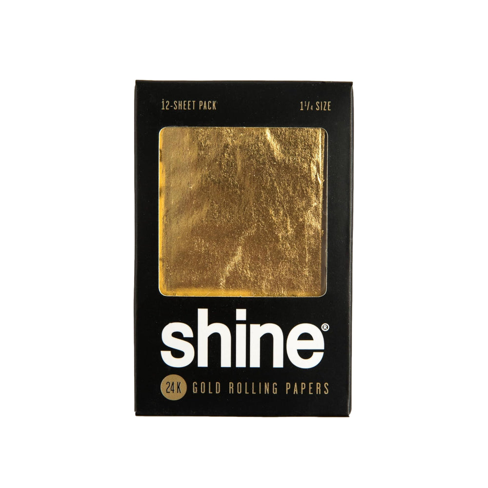 Shine 24K Gold Rolling Papers 1.25 Size 12-sheet Pack